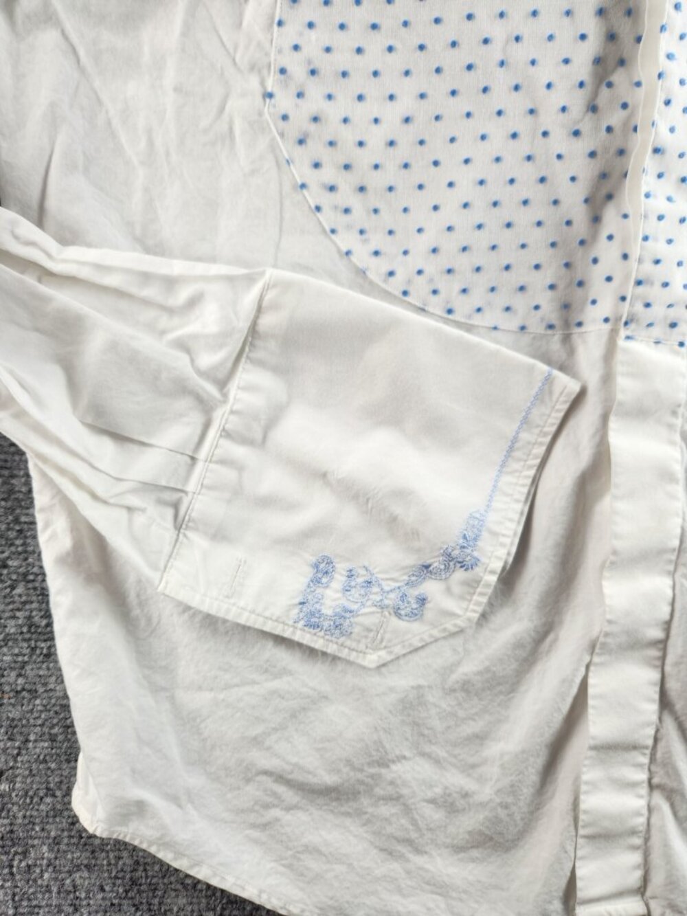 Robert Graham 42 16.5 White Blue Polka Dot Long Sleeve Button Up Shirt Cotton - Picture 8 of 16